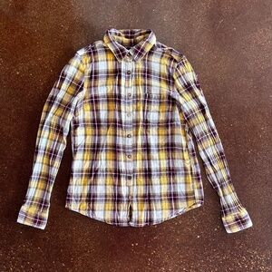 Western style plaid button down shirt